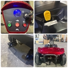 【美品】電動シルバーカー 赤 PORTUS DREAM ECO-18 付属品多数の画像