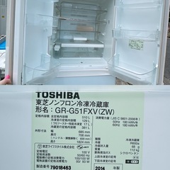 東芝 6ドア冷蔵庫 510L 両開き 2014年製 TOSHIBA GR-G51FXVの画像