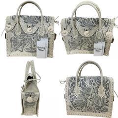 SG00001 現状品 GRACE CONTINENTAL グレースコンチネンタル GRACE CONTINENTAL ハンドバッグ ⭐︎定価¥42.000- キナリ Carving Tribes 牛革 レディース [0000000000596]の画像