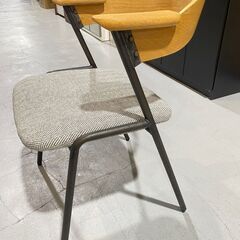 F29★a.depeche アデペシュ★danis ダニス ショートアームチェア ヘリンボーン スチールフレーム 新品定価3.3万の画像