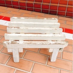 木製 ホワイト フラワースタンド　ガーデニング等の画像