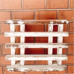 木製 ホワイト フラワースタンド　ガーデニング等の画像