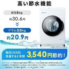 【2024年製】ドラム式洗濯機 アイリスオーヤマ CDK842-Wの画像
