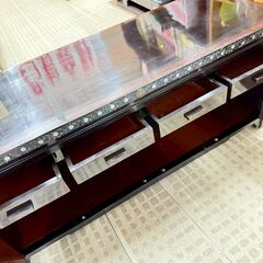 レトロ 螺鈿細工 ローボード 鳥獣図 現状品の画像