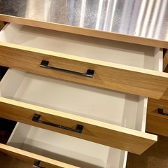 【武蔵小山店】 キッチンカウンター キッチンボード 食器棚 レンジ台 炊飯器台 キッチン収納 キャビネット サイドボード 収納棚 引き出し収納 古賀家具 ナチュラル家具 木製家具 北欧風家具 レンジボードの画像