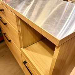 【武蔵小山店】 キッチンカウンター キッチンボード 食器棚 レンジ台 炊飯器台 キッチン収納 キャビネット サイドボード 収納棚 引き出し収納 古賀家具 ナチュラル家具 木製家具 北欧風家具 レンジボードの画像