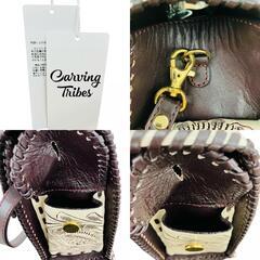 SG00001 現状品 GRACE CONTINENTAL グレースコンチネンタル GRACE CONTINENTAL タグ付⭐︎ハンドバッグ　ショルダーバッグ　2way ⭐︎定価¥82,500- ボルドー Carving Tribes 牛革 レディース [0000000000623]の画像