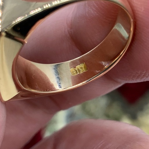 K18 印台ダイヤリング　11g 約11.5号　 0.11ct