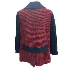 186005 Tory Burch トリーバーチ ロングコート M レッド/ネイビー レディース [0000000000624]の画像