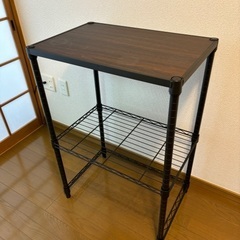 キッチンラック　黒　ユニットシェルフ　キッチン棚の画像