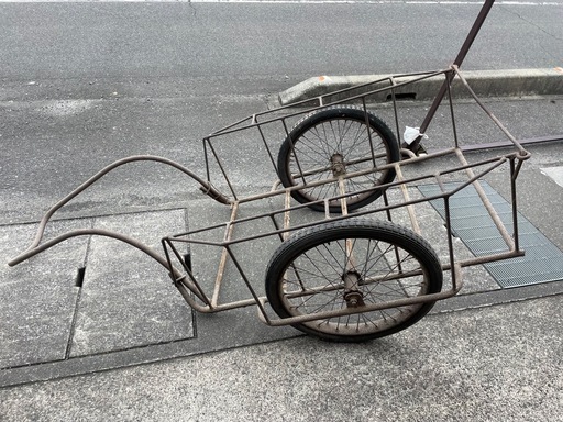 三重県津市 リヤカー リアカー 台車 運搬車 農作業 昭和レトロ カート 業務用 牽引