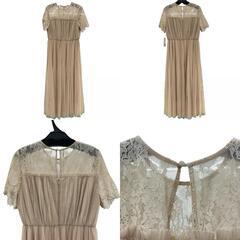 SG00001 新品未使用 GRACE CONTINENTAL グレースコンチネンタル GRACE CONTINENTAL  タグ付⭐︎チュールプリーツドレス　⭐︎定価¥62,600- 36 ベージュ ナイロン/ポリエステル/アセテート レディース [0000000000630]の画像