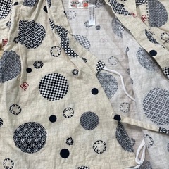 【95】甚平 ジンベイ ベージュ 子ども服の画像