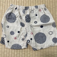 【95】甚平 ジンベイ ベージュ 子ども服の画像