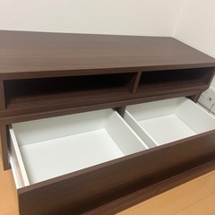 テレビ台　伸縮105~185㎝　スライドレール引き出し付　ダークブラウンの画像