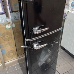 中古　冷蔵庫 114L レトロ 小型 一人暮らし 2ドア 幅48cm PRR-122D-B ブラックの画像