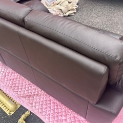 ニトリ 2人がけソファー ブラウン 背もたれ分解可能の画像