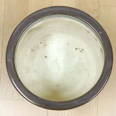 火鉢　直径25㎝×高さ25㎝　陶器　メダカ入れ　レトロ　中古品の画像