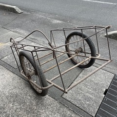 三重県津市 リヤカー リアカー 台車 運搬車 農作業 昭和レトロ カート 業務用 牽引の画像