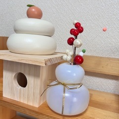 定価500円　美品✨スリコ　鏡餅オブジェ　おまけ付きの画像