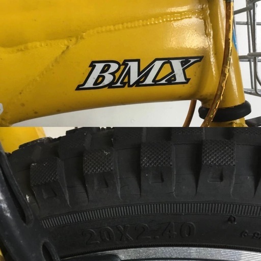 h-139△ q 岐阜発/ JIWANG/ BMX/ 自転車/ ジャイロ/ 20インチ/ ペグなし/ 走行確認/ クランク違和感あり/ 現状品/ R7.3/24 r △