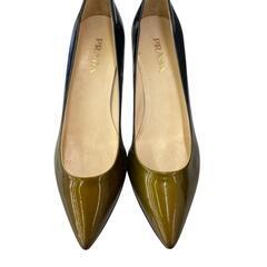186005 PRADA プラダ PRADA グラデーション パンプス 牛革 24 ゴールド レディース [0000000000668]の画像