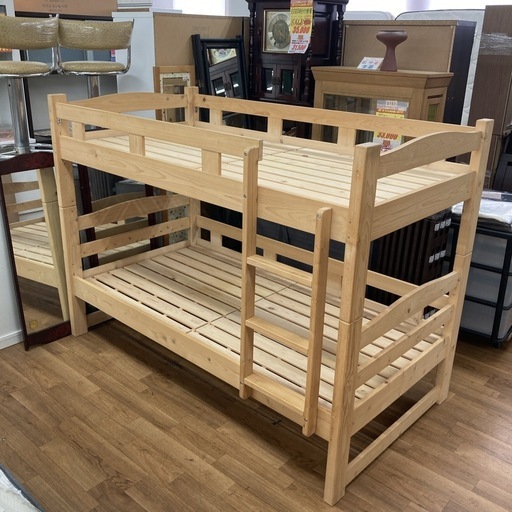 ジモティー限定価格！S134 ⭐ 子供用2段ベッド 木製 コンパクトモデル 幅99cm USED 綺麗