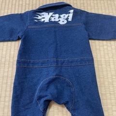 美品【80】べべ ロンパース デニムカラー 冬服の画像