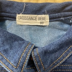 美品【80】べべ ロンパース デニムカラー 冬服の画像