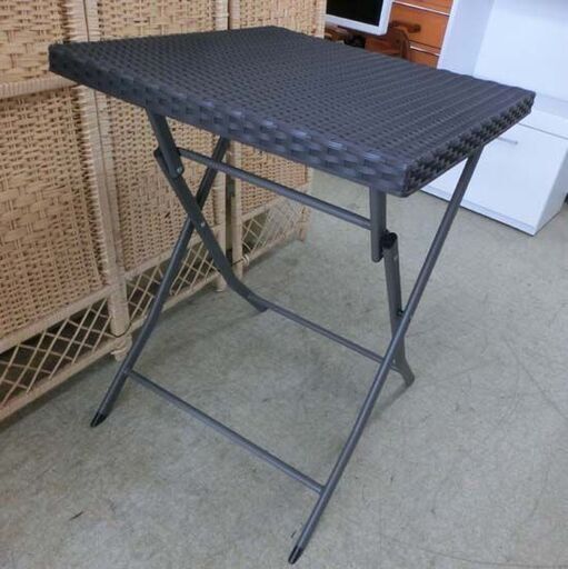 ラタン調 ガーデンテーブルセット ブラック テーブル ガーデンチェア2脚 3点セット 庭 椅子 折り畳み 屋外 レジャー オープンカフェ 札幌市 西野店