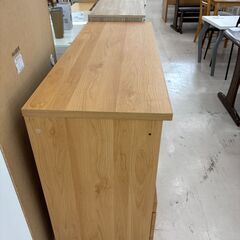 リユースのサカイ栃木店★ジモティ割あり★  レンジ台 木目ベージュ W119.5×D45×H87 クリーニング済み TC10853の画像