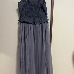 グレー キャミワンピース ロングドレの画像
