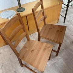 IKEA  パイン材 　ダイニングテーブルセット  ヨックモックの画像