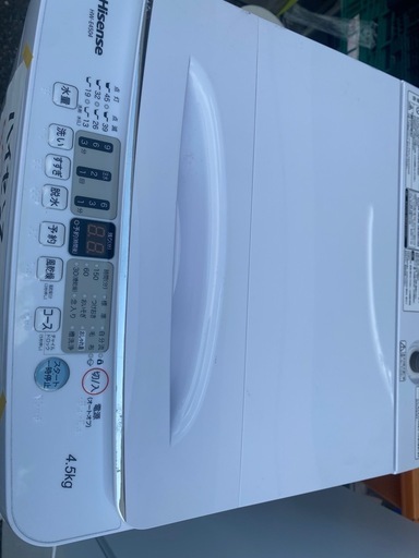 ハイセンス　洗濯機　2021年製　4.5Kg
