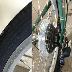 h-146△ q 岐阜発/ BRUNO/ ミニベロ/ 20インチ/ 7段変速/ 自転車/ 走行確認/ 変速ワイヤー劣化あり/ 現状品/ 管08s/ R7.9/19 △の画像