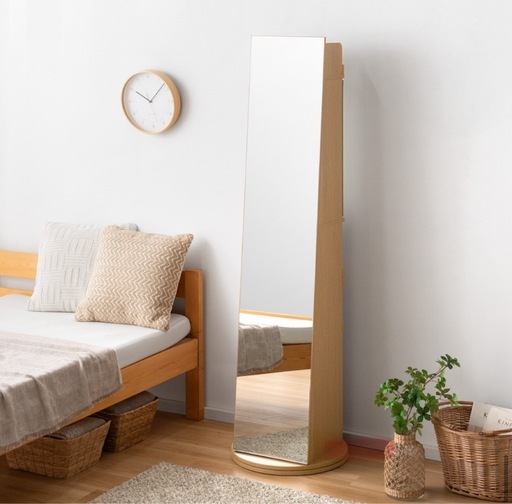 ドレッサー付きスタンドミラー回転式