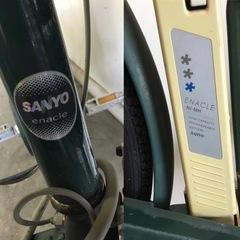 h-146△ q 岐阜発/ サンヨー/ ENACLE/ 電動アシスト自転車/ 26インチ/3段変速/充電器付き/ 走行確認/ タイヤひび割れあり/ 現状品/ R7.9/22 △の画像
