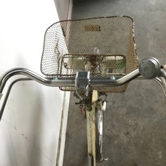 h-148△ 岐阜発/ ナショナル/ レトロ/ 自転車/ ロッドブレーキ/ 昭和/ ママチャリ/ ジャンク/ 後ギヤが空回りします/ 現状品/ b0.3/ R6.12/13 △の画像