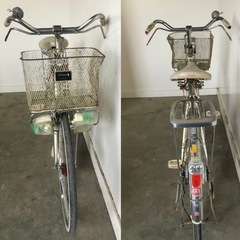 h-148△ 岐阜発/ ナショナル/ レトロ/ 自転車/ ロッドブレーキ/ 昭和/ ママチャリ/ ジャンク/ 後ギヤが空回りします/ 現状品/ b0.3/ R6.12/13 △の画像