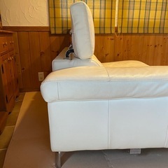 ソファ　革　レザー　leather world オットマン　ホワイト　しろ白の画像