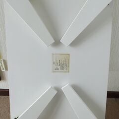 折り畳み白ローテーブル　中古品の画像
