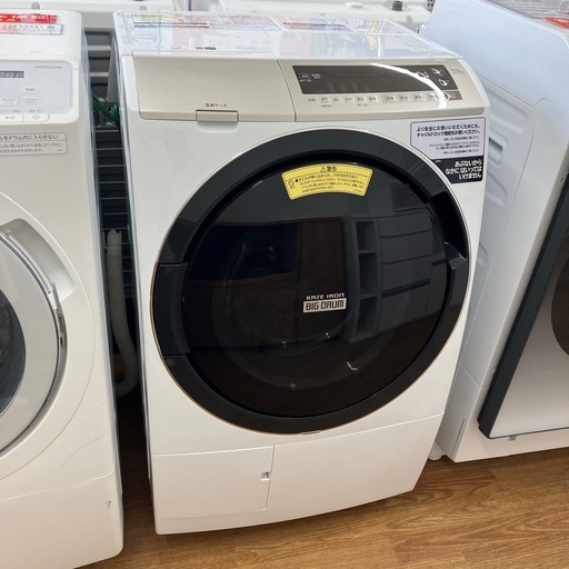 安心の6ヶ月保証付。【HITACHI ドラム式洗濯乾燥機　BD-SV110E 2019年製　洗濯11.0kg 乾燥6.0kg  ヨゴレ箇所あり】取りに来れる方限定。