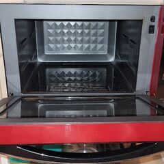 オーブンレンジ YAMAZEN YRE-F250V (R) ブラック × レッドの画像