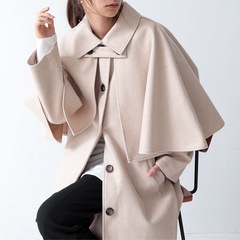 [新品未使用¥8,800] コート レディース 秋冬 ケープ取り外しステンカラーコート アウター 長袖 ケープ 取り外し可能 2way の画像
