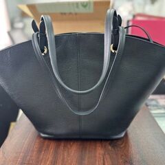 【　MICHAEL KORS　】　MD FAN トートバッグ　牛革　リアルレザー　ブラック の画像