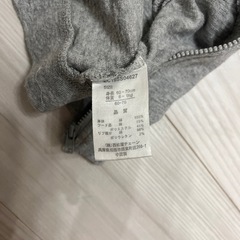 グレー フード付きトレーナー 60-70の画像