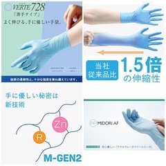 ◯新品 3.7万 2000枚セット ミドリ安全 ニトリル手袋 ベルテ 728 薄手 粉なし 加硫促進剤不使用 Lサイズ 食品衛生法適合 ジモティ姫路の画像