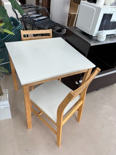リユースのサカイ栃木店★ジモティ割あり★  ダイニングセット ホワイト W70×D70×H70 クリーニング済み TC10854