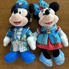 ミッキー&ミニーぬいぐるみキーチェーン3種類の画像