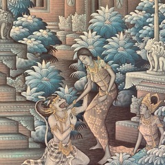 バリ島　絵画　絵　アート　美術　工芸品　民芸品　バリ　お土産　インテリア　エスニックの画像